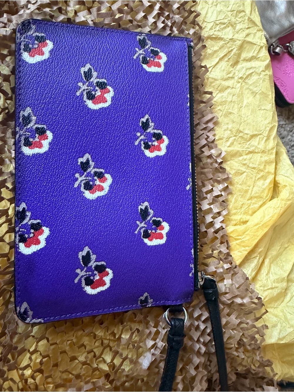 Authentic Coach Purple Floral Wristlet with Removable Strap - Picture 3 of 6